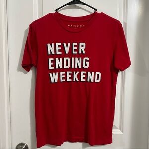 Aeropostale Red Never Ending Weekend Graphic Tee